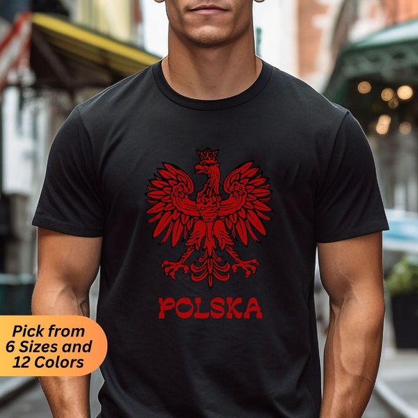 Polska Pride Shirt, Poland Eagle Graphic Tee Perfect for Cultural Events or Casual Wear Gift for Polish Heritage