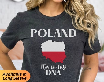 Poland Flag Map Tee, Polish Pride Gift, Polska Heritage DNA T-shirt, Cute European Shirt, Warsow Krakow Gdansk Wroclaw