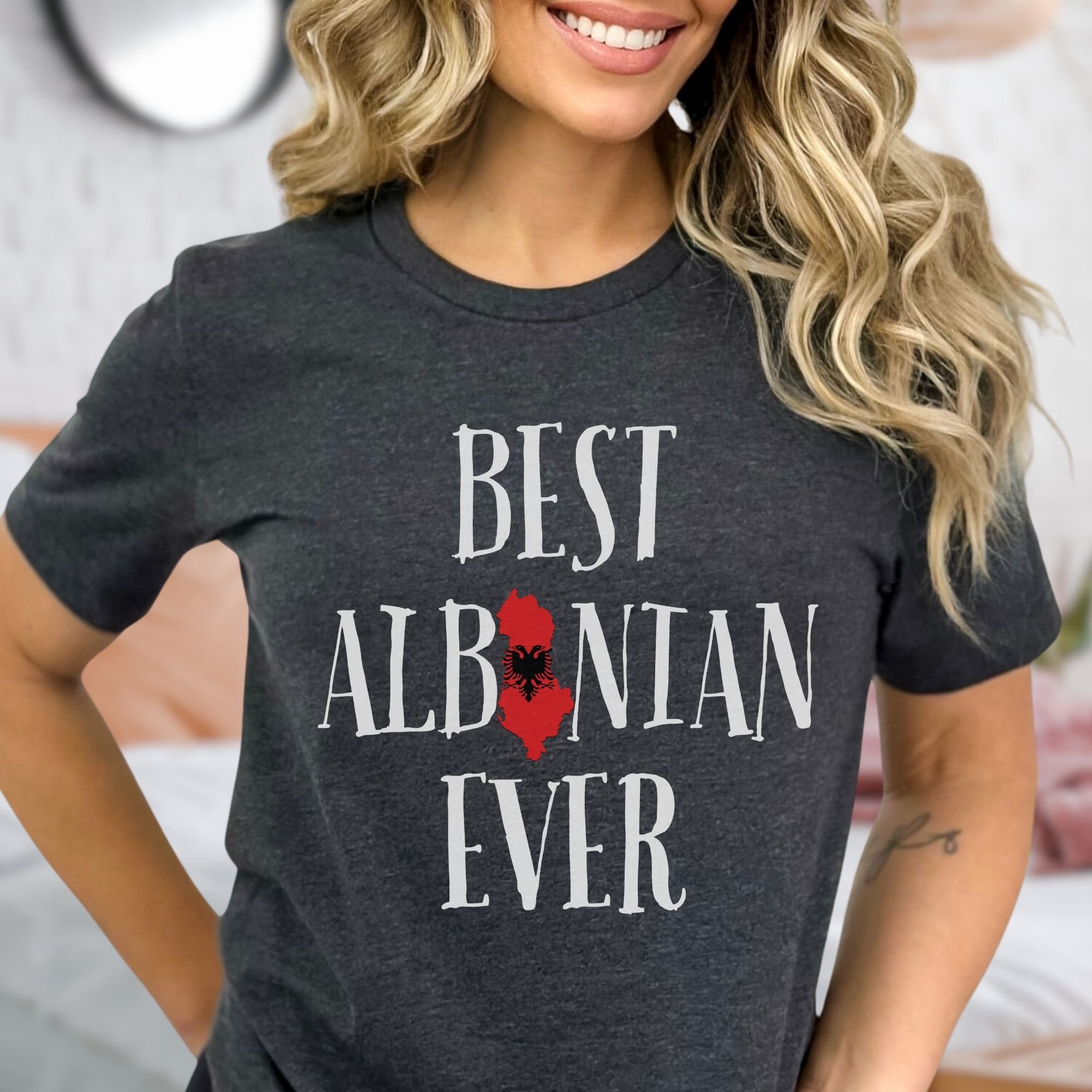 Bandiera Dell'Albania T-Shirt Da Baseball L/S Per Uomini Del Giorno Albanese