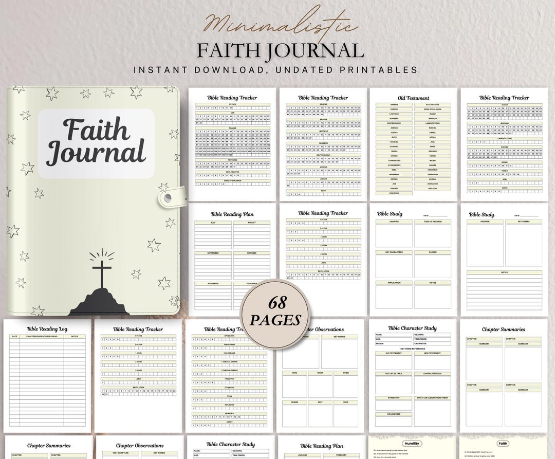 Faith Journal | Christian Prayer Notebook | Bible Reflection Diary ...