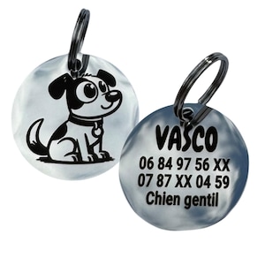 Original 25 or 30mm dog tag Personalized tag Identity tag Keychain Tag with fun engraving