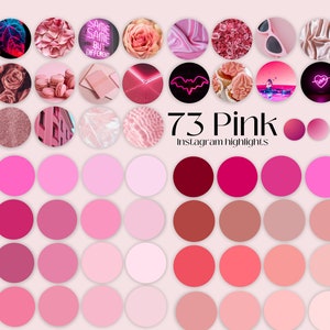 73 rosa Instagram-Story-Cover, rosa Instagram-Highlights, rosa Insta-Cover, ästhetische IG-Highlight-Icons, minimalistisch