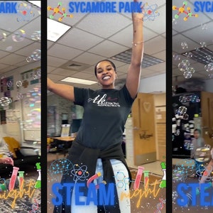 School themed overlay, STEAM Night, Science themed, Science, editable template, Canva template, 360 photobooth, Math and Science overlay