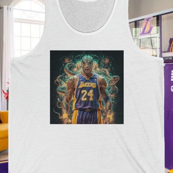 Kobe Bryant Tank Top - La mamba negra Wife Beater - Tanque de Los Angeles Lakers - regalo para él, ella, fanático del baloncesto, hombres, mujeres, fanático de la NBA