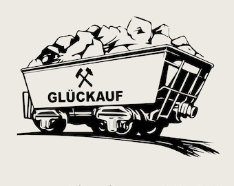 Retro mijnkarren Svg, kolencontainer Png, mijnbouw kolen Shipping Container Svg, Cricut mijnkarren Svg zwart-wit print, commercieel gebruik
