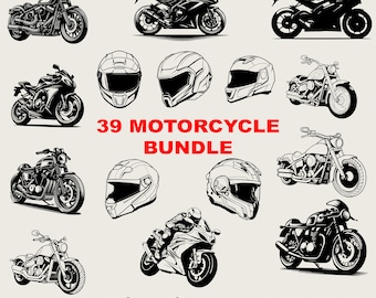 39 Huge Motorcycle Svg Bundle, American Biker Svg, Cricut Chopper Svg, Motorcycle Helmet Svg, Bike Rider Svg Black And White, Commercial Use