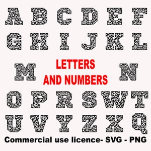 Leopard Print Athletic Alphabet Svg, Leopard Pattern Bundle, Leopard Letter Png Bundle, Cricut Leopard Svg Black and White, Commercial Use