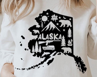 Alaska Svg, State Svg, Alaska Clipart, Alaska Outline, Alaska Shirt Design, Alaska Png, Alaska Svg Black and White, Commercial Use