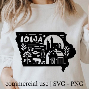 Iowa Svg, State Svg, Iowa Clipart, Iowa Outline, Iowa Shirt Design, State Png, Iowa Png, Iowa Svg Black and White, Commercial Use