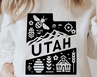 Utah Svg, State Svg, Utah Clipart, Utah Outline, Utah Shirt Design, State Png, Utah Png, Utah Svg Black and White, Commercial Use