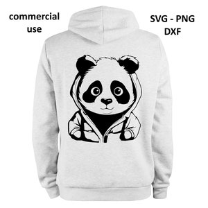 Cute Panda Svg, Png, Dxf, Simple Panda Png, Cool Panda Face Svg, Black and White Panda Clipart, Cricut Cut Files, Commercial Use License image 4