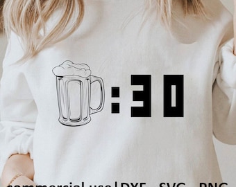 Beer Time Svg, Png, Cricut Beer Svg For Shirt, Beer O'Clock Svg, Party Shirt Svg, Beer Svg Black And White Prints, Commercial Use License