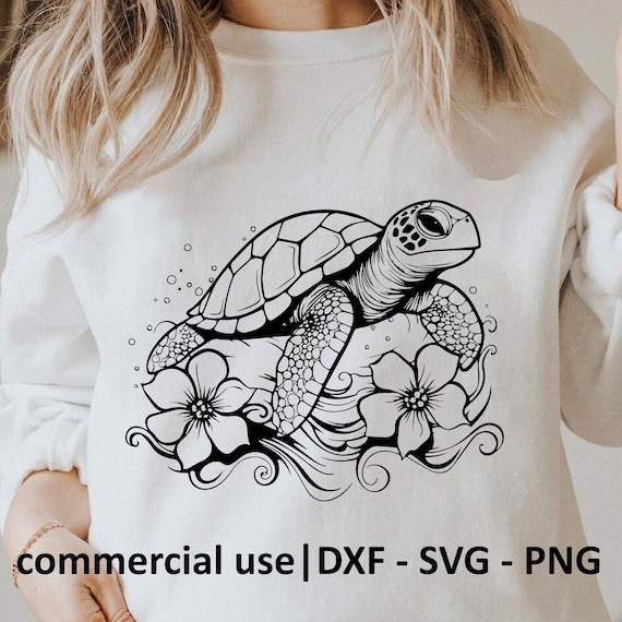 Cool Sea Turtle Svg, Cricut Sea Turtle Svg, Silhouette Sea Turtle Svg, Layered Sea Turtle Svg Black And White Prints, Commercial Use License