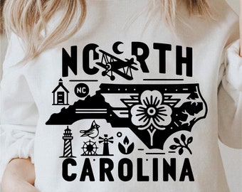 North Carolina Svg, State Svg, North Carolina Outline, North Carolina Png, North Carolina Svg Black and White, Commercial Use