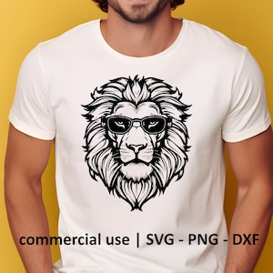 Cool Lion Svg, Lion Head Svg, Lion Face Svg, Silhouette Lion Svg, Lion Cricut File, Lion Svg Black And White Print, Commercial Use License