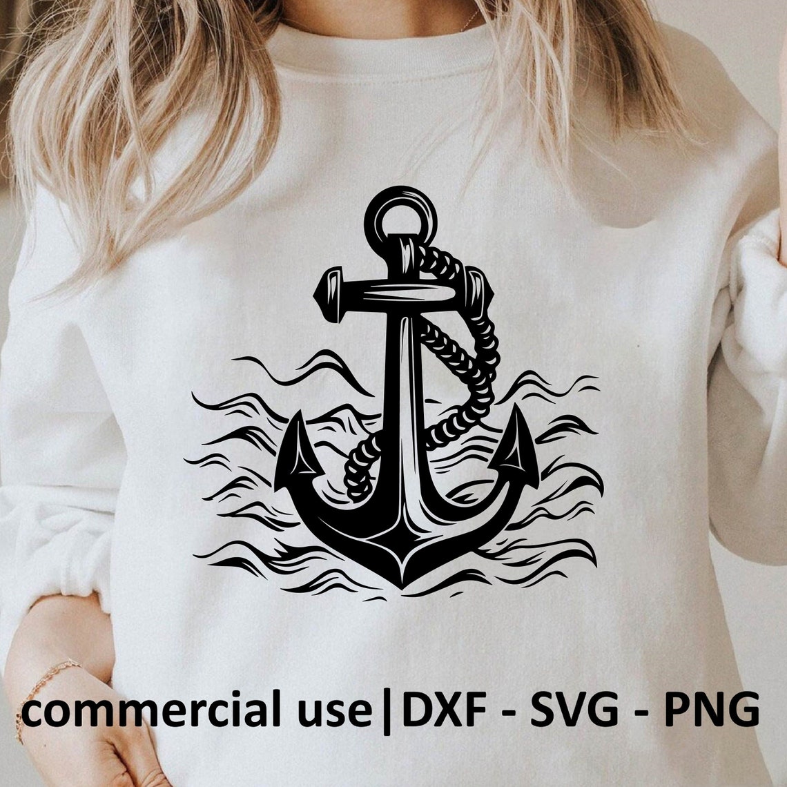 Navy Anchor Svg Anchor in Ocean Svg Anchor in Sea Waves Svg - Etsy