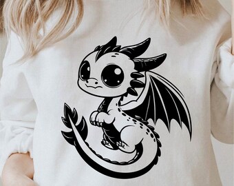 Cute Baby Dragon Svg, Cute Dragon Png, Baby Dragon Lover Svg, Baby Dragon Svg, Cricut Cute Reptile Png Black And White Print, Commercial Use