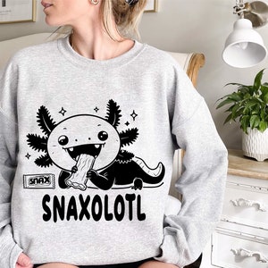 Axolotl Svg, Divertente Axolotl Png, Carino Axolotl Svg per il design della camicia, Axolotl Lover Svg, Cricut Axolotl Svg in bianco e nero, Uso commerciale immagine 7