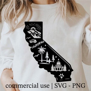 California Svg, State Svg, California Outline, California Shirt Design, California Png, California Svg Black and White, Commercial Use