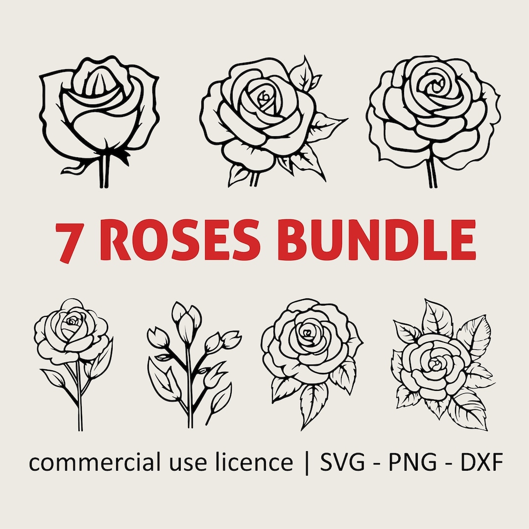 Rose Bundle Svg Png, Roses Svg, Wildflower Png, Flower Bouquet Svg ...