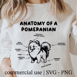Anatomy Of A Pomeranian Svg, I Hear You I&#39;M Just Not Listening Svg, Dog Png, Cricut Pomeranian Dog Svg Black And White Print, Commercial Use
