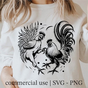 Cockfighting Svg, Angry Rooster Svg, Strong Chicken Png, Cockpit Clipart, Cricut Cockpit Svg Black and White, Commercial Use
