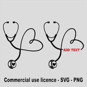 Nurse Stethoscope Svg, Nursing Svg, Stethoscope Heart Shirt Design Svg, Doctor Png,  Stethoscope with Heart Silhouette Png, Commercial Use