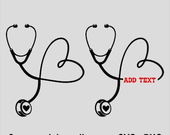 Nurse Stethoscope Svg, Nursing Svg, Stethoscope Heart Shirt Design Svg, Doctor Png,  Stethoscope with Heart Silhouette Png, Commercial Use
