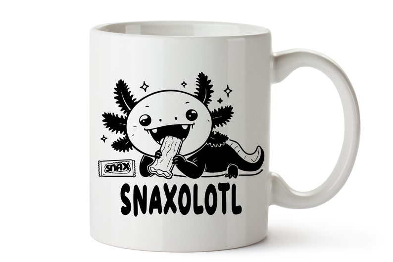 Axolotl Svg, Divertente Axolotl Png, Carino Axolotl Svg per il design della camicia, Axolotl Lover Svg, Cricut Axolotl Svg in bianco e nero, Uso commerciale immagine 5