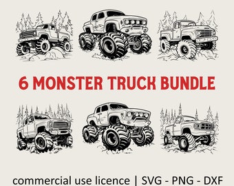 Monster Truck Bundle SVG, Monster Truck Svg, Forest in Off Road Svg, Car, For Cricut, For Silhouette, Cut File, Vector, Monster Truck BUNDLE