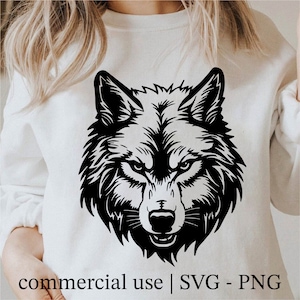Cool Wolf Head Svg, Layered Wolf Svg, Wolf Svg Black And White Cricut, Svg Cut File, Wolf Svg Black And White Prints, Commercial Use License