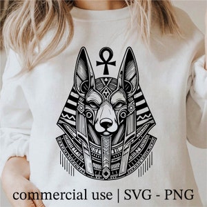 Anubis Svg, Anubis Head Svg, Anubis Png, Egyptian Gods Outline, Egyptian Mythology Png, Ancient Egypt Svg Black and White, Commercial Use