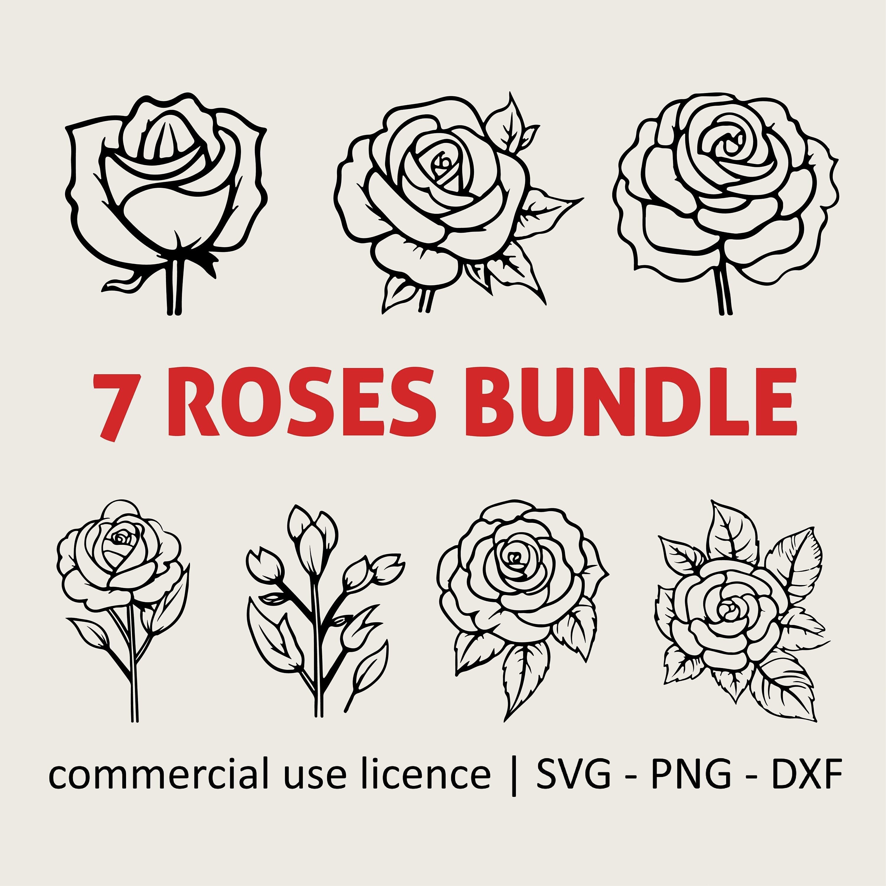 Rose Bundle Svg Png Roses Svg Wildflower Png Flower Bouquet - Etsy