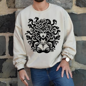 15 Pcs Medusa Svg Bundle, Medusa Png for Shirt Design, Cool Medusa Tattoo Design, Cricut Medusa Svg Black and White Print, Commercial Use image 8