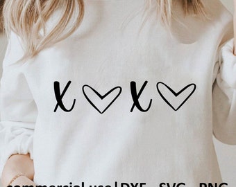 Hugs And Kisses Svg, Png, Xoxo Svg, Heart Svg, Hello Valentine Shirt Svg, Xoxo Png, Xoxo Svg Black And White Print, Commercial Use License
