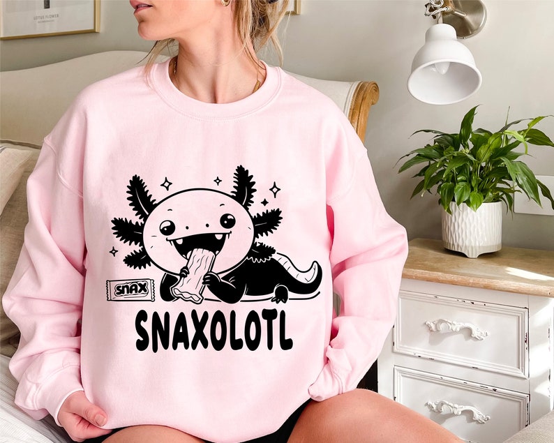 Axolotl Svg, Divertente Axolotl Png, Carino Axolotl Svg per il design della camicia, Axolotl Lover Svg, Cricut Axolotl Svg in bianco e nero, Uso commerciale immagine 3