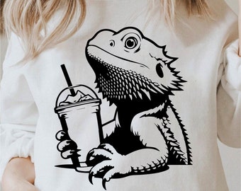 Bearded Dragon Svg, Bearded Dragon Png, Bearded Dragon Lover Svg, Cricut Reptile Png Black And White Print, Commercial Use