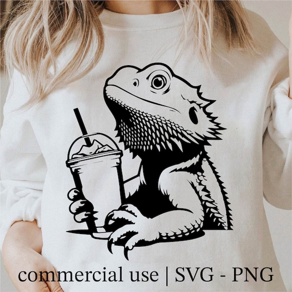 Bearded Dragon Svg, Bearded Dragon Png, Bearded Dragon Lover Svg, Cricut Reptile Png Black And White Print, Commercial Use