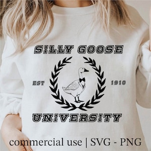 Goose Svg, University Svg, Silly Goose Png, Cool Goose Clipart, Gooses Svg Black And White Prints, Commercial Use