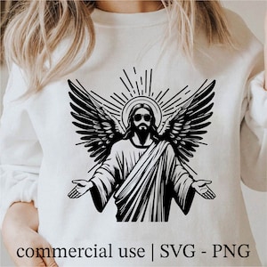 Cool Jesus Svg, Funny Jesus Png, Son of God Svg Cut File, Jesus Shirt Design, Cricut Jesus Svg Black and White Print, Commercial Use