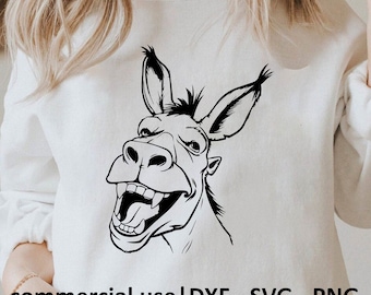 Bad Ass Donkey Svg For Shirt, Funny Donkey Svg, Png, Cute Donkey Svg, Awesome Donkey Svg, Svg Black And White Print, Commercial Use License