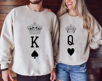 King and Queen Svg, Couples Png, Cute Couple Playing Cards Svg, Playing Cards Svg, Cricut Couple Svg Black and White Print, Commercial Use