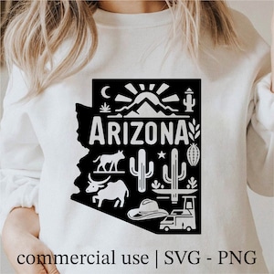 Arizona Svg, State Svg, Arizona Clipart, Arizona Outline, Arizona Shirt Design, Arizona Png, Arizona Svg Black and White, Commercial Use