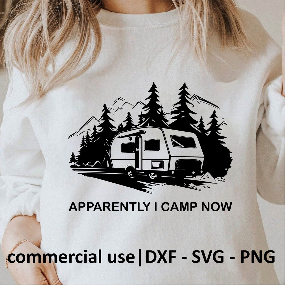 Rv Camp Svg, Rv Camping Svg, Png, Dxf, Camper Svg, Clipart Black and ...