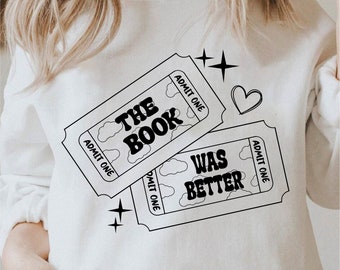 The Book Was Better Svg, The Book Was Better Png, Book Nerd Introvert Svg, Book Nerd Svg Black And White Print, Commercial Use