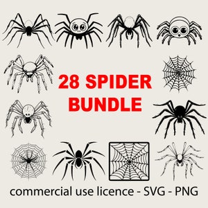 Spider Svg Bundle, Cute Spider Web Svg, Cobweb Svg, Halloween Svg, Halloween Png, Cricut Spider Svg Black And White Prints, Commercial Use