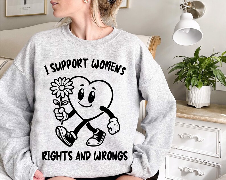 I Support Women's Rights and Wrongs Svg, Women's Rights Svg, Funny Heart Design Png, Feminism Svg, Funny Women Png, Commercial Use image 7