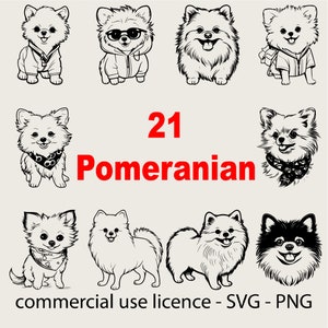 Pomeranian Svg Bundle, Pomeranian Face Png, Puppy Pomeranian Silhouette Cricut, Pomeranian Svg Black And White Prints, Commercial License