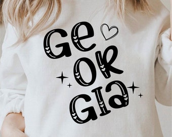 Georgia Svg, GA Svg, Cute State Shirt Design, Georgia Home State Svg, Georgia Girl Svg, Love Georgia Svg Black And White, Commercial Use