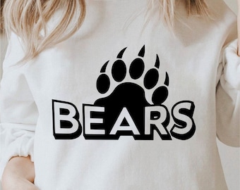 Bears Svg, Bear Paw Svg, Bear Png, Bears Clipart, Bear Paws Svg, Cricut Bear Svg Black And White Prints, Commercial Use